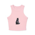 Black Cat Watercolor Racerback Tank Top Tank Top - Blululi