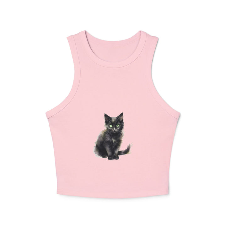 Black Cat Watercolor Racerback Tank Top Tank Top - Blululi