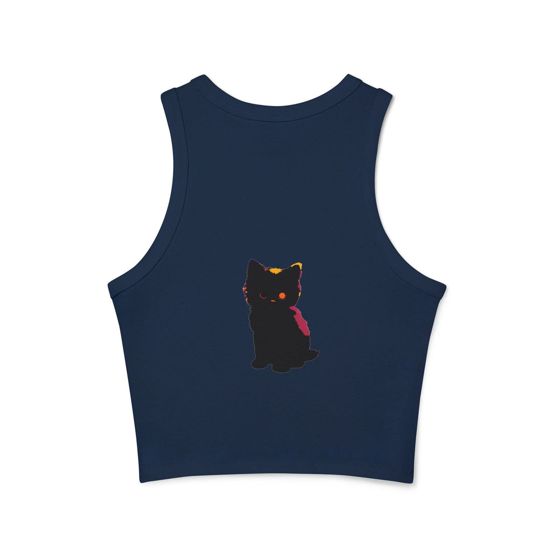 Black Cat Watercolor Racerback Tank Top Tank Top - Blululi