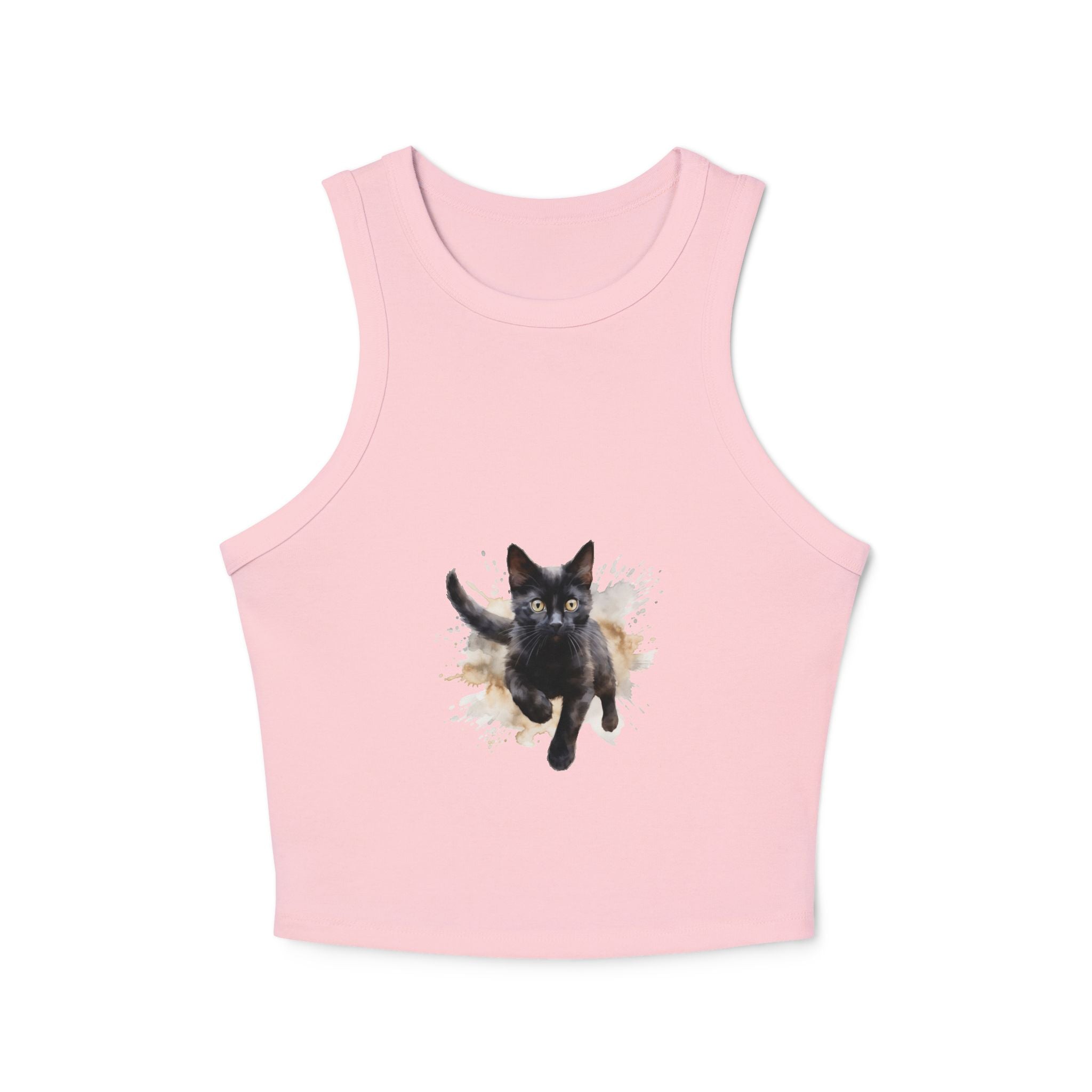 Black Cat Watercolor Racerback Tank Top Tank Top - Blululi