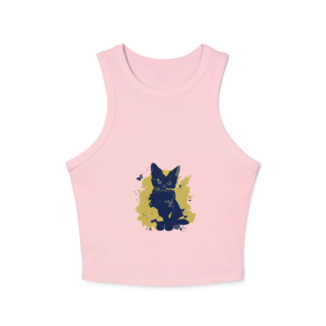 Black Cat Watercolor Racerback Tank Top Tank Top - Blululi