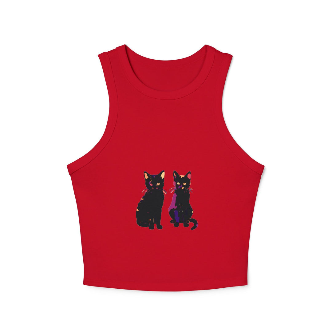 Black Cat Watercolor Racerback Tank Top Tank Top - Blululi