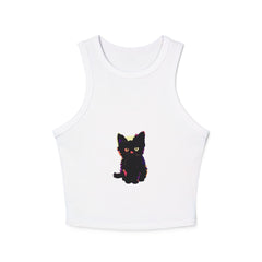 Black Cat Watercolor Racerback Tank Top Tank Top - Blululi