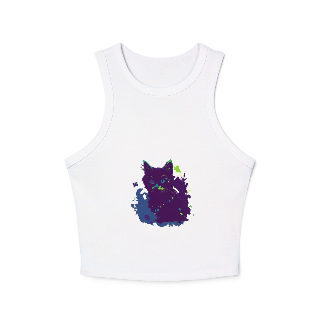 Black Cat Watercolor Racerback Tank Top Tank Top - Blululi