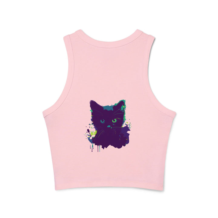 Black Cat Watercolor Racerback Tank Top Tank Top - Blululi