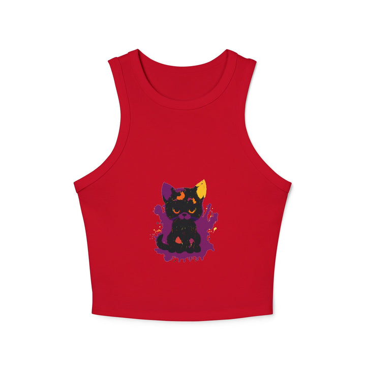 Black Cat Watercolor Racerback Tank Top Tank Top - Blululi