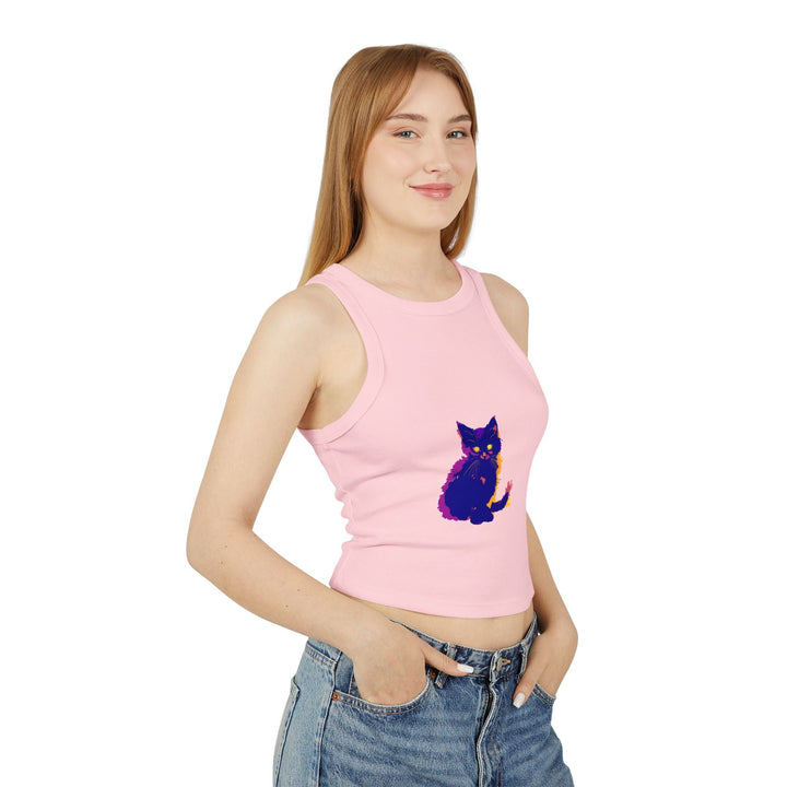 Black Cat Watercolor Racerback Tank Top Tank Top - Blululi