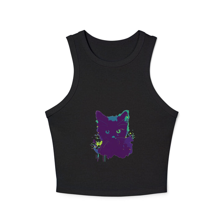 Black Cat Watercolor Racerback Tank Top Tank Top - Blululi