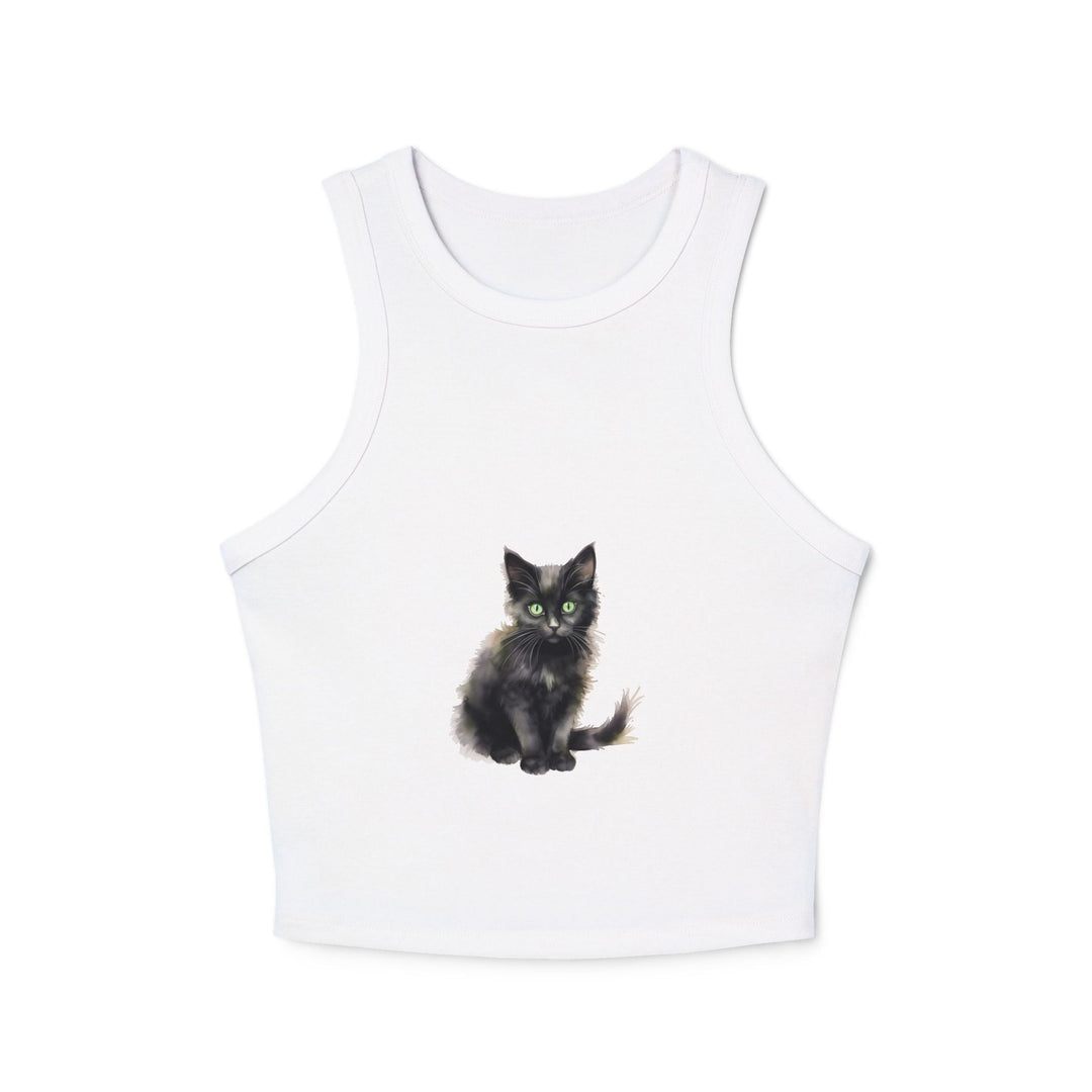 Black Cat Watercolor Racerback Tank Top Tank Top - Blululi