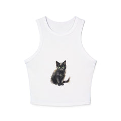 Black Cat Watercolor Racerback Tank Top Tank Top - Blululi