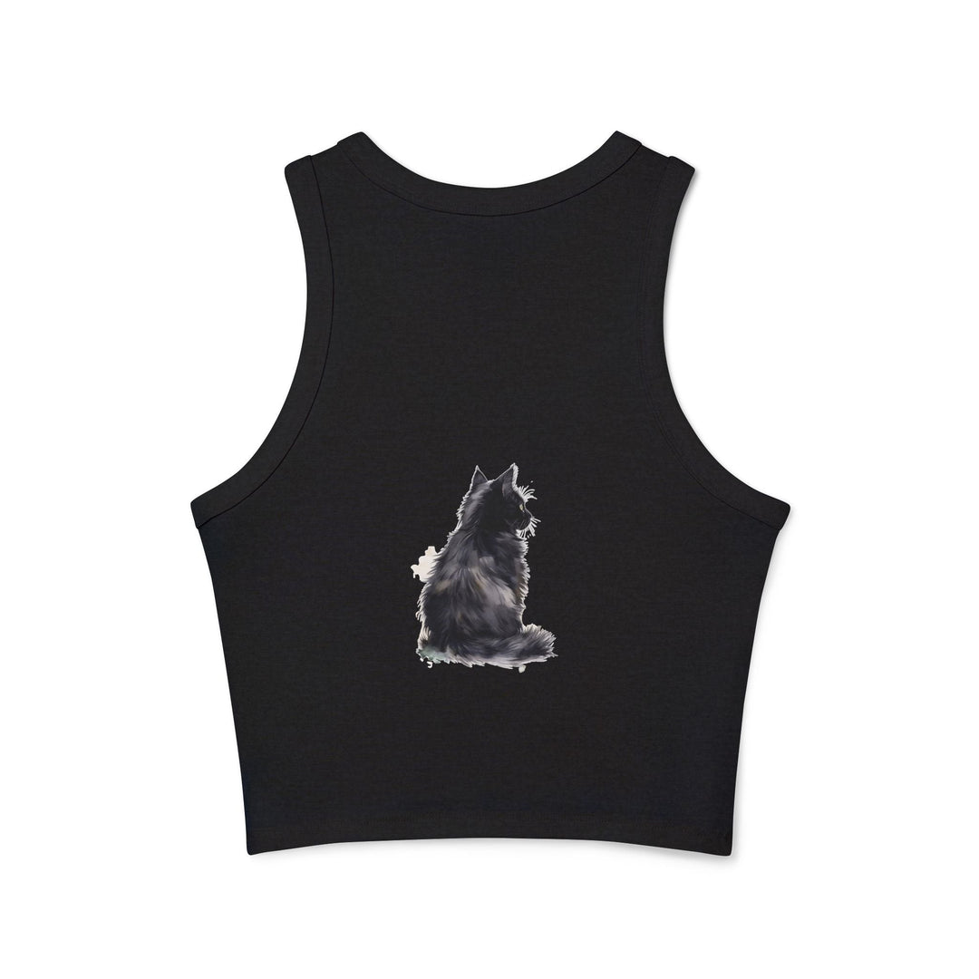 Black Cat Watercolor Racerback Tank Top Tank Top - Blululi