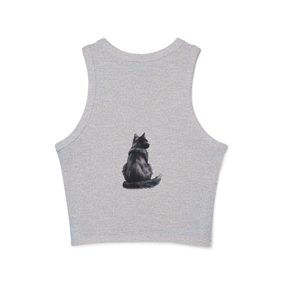 Black Cat Watercolor Racerback Tank Top Tank Top - Blululi