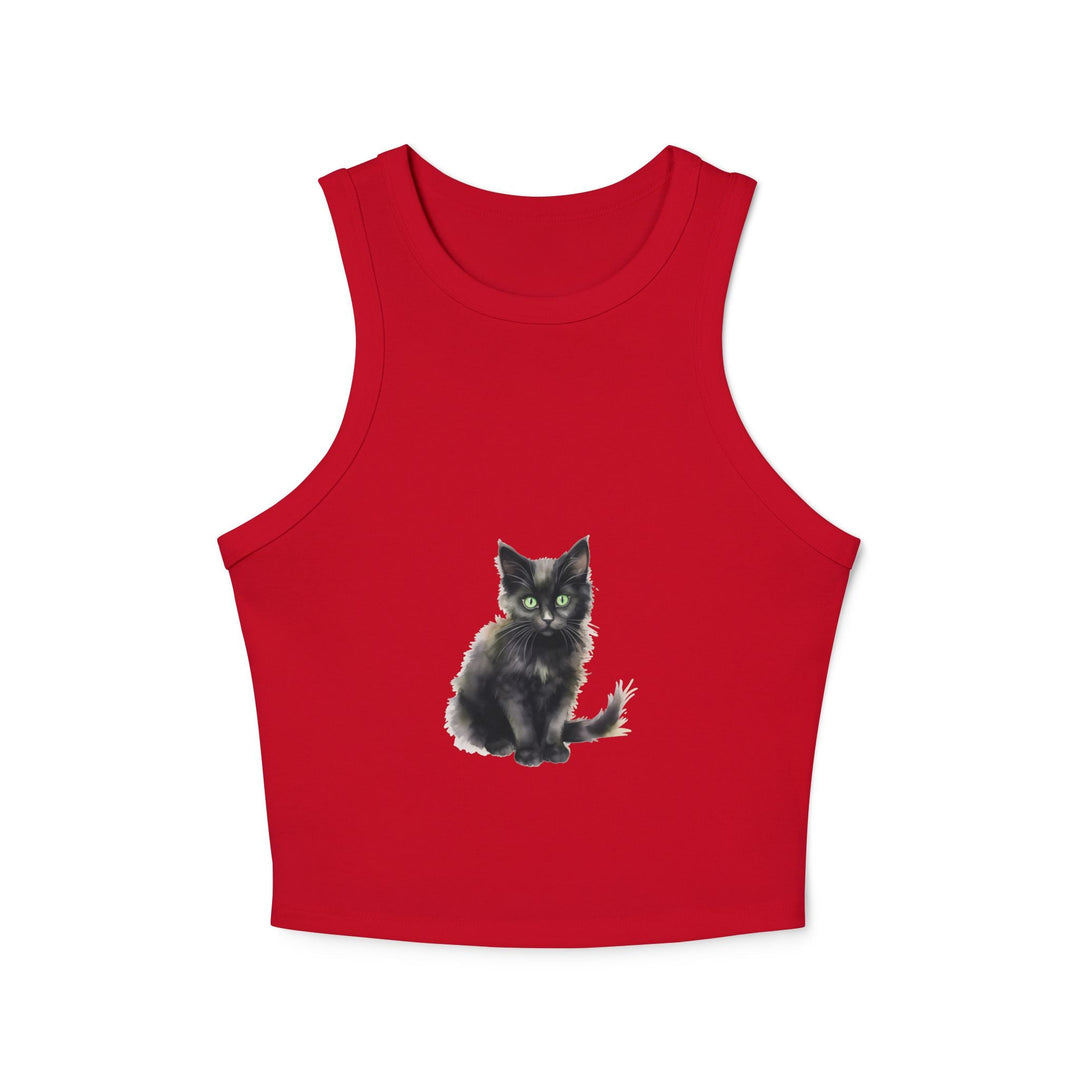 Black Cat Watercolor Racerback Tank Top Tank Top - Blululi