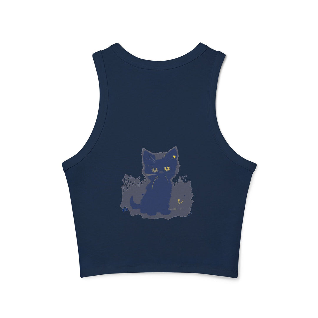 Black Cat Watercolor Racerback Tank Top Tank Top - Blululi