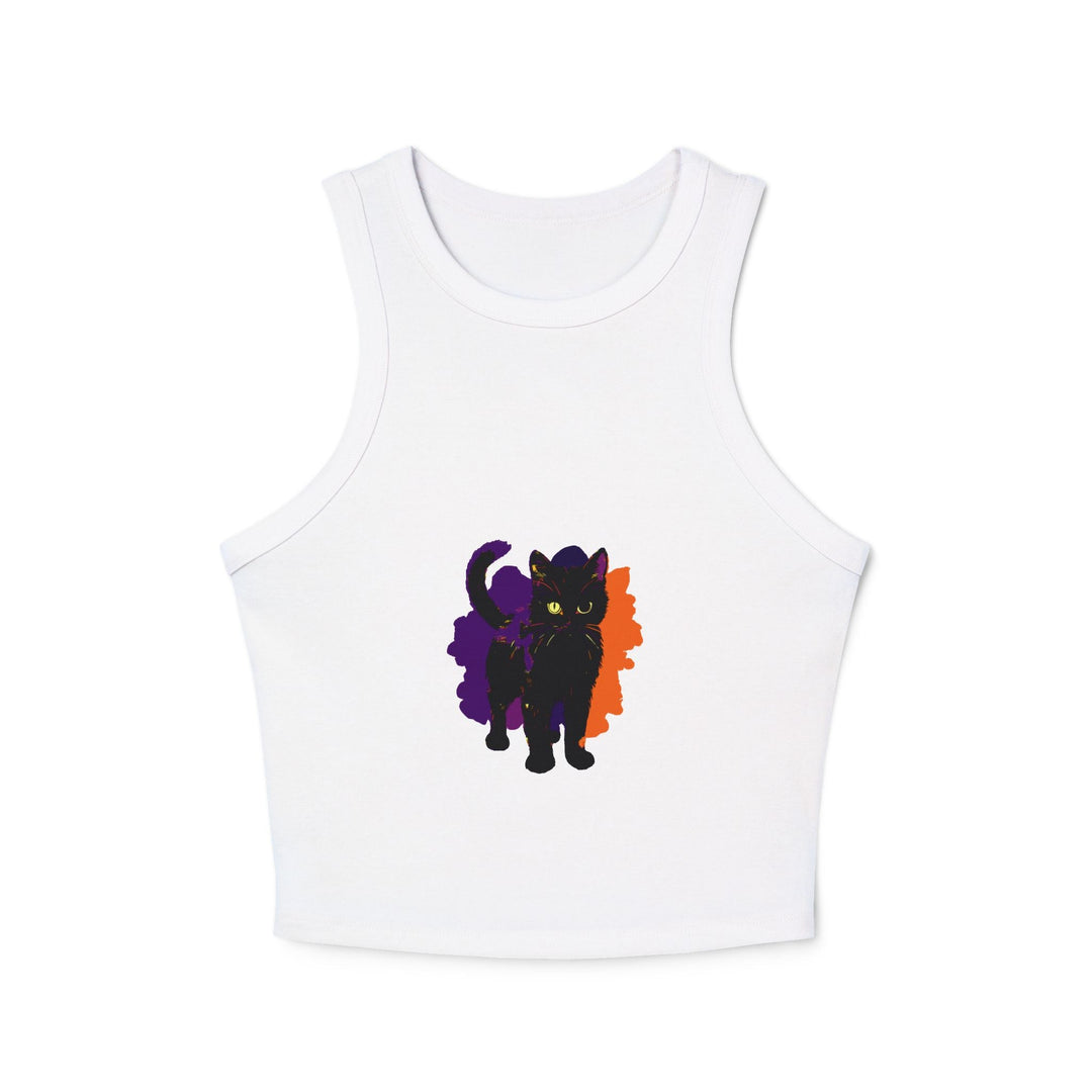 Black Cat Watercolor Racerback Tank Top Tank Top - Blululi