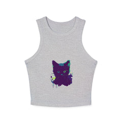 Black Cat Watercolor Racerback Tank Top Tank Top - Blululi