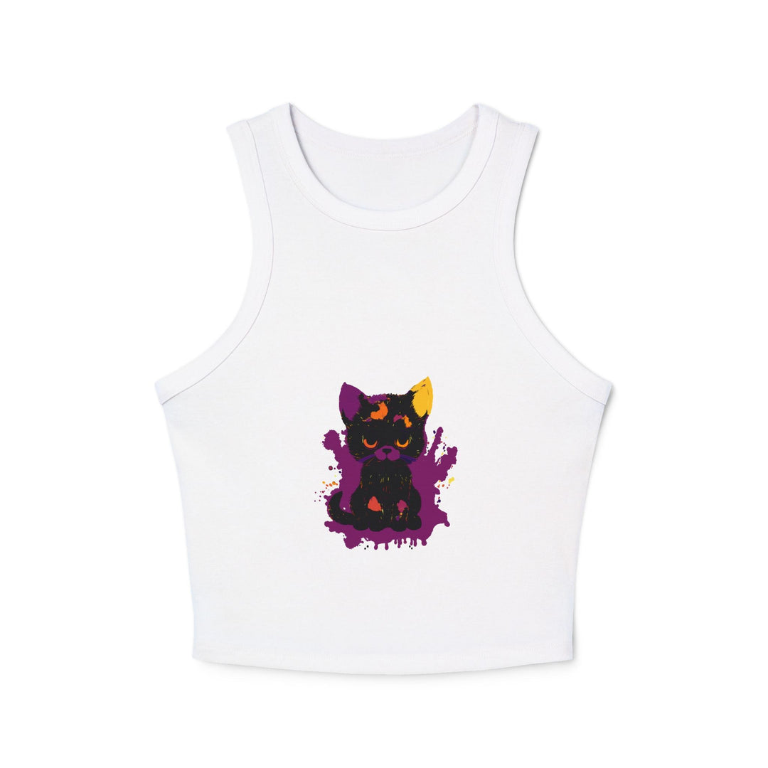 Black Cat Watercolor Racerback Tank Top Tank Top - Blululi