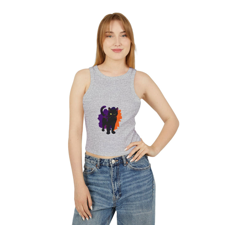 Black Cat Watercolor Racerback Tank Top Tank Top - Blululi