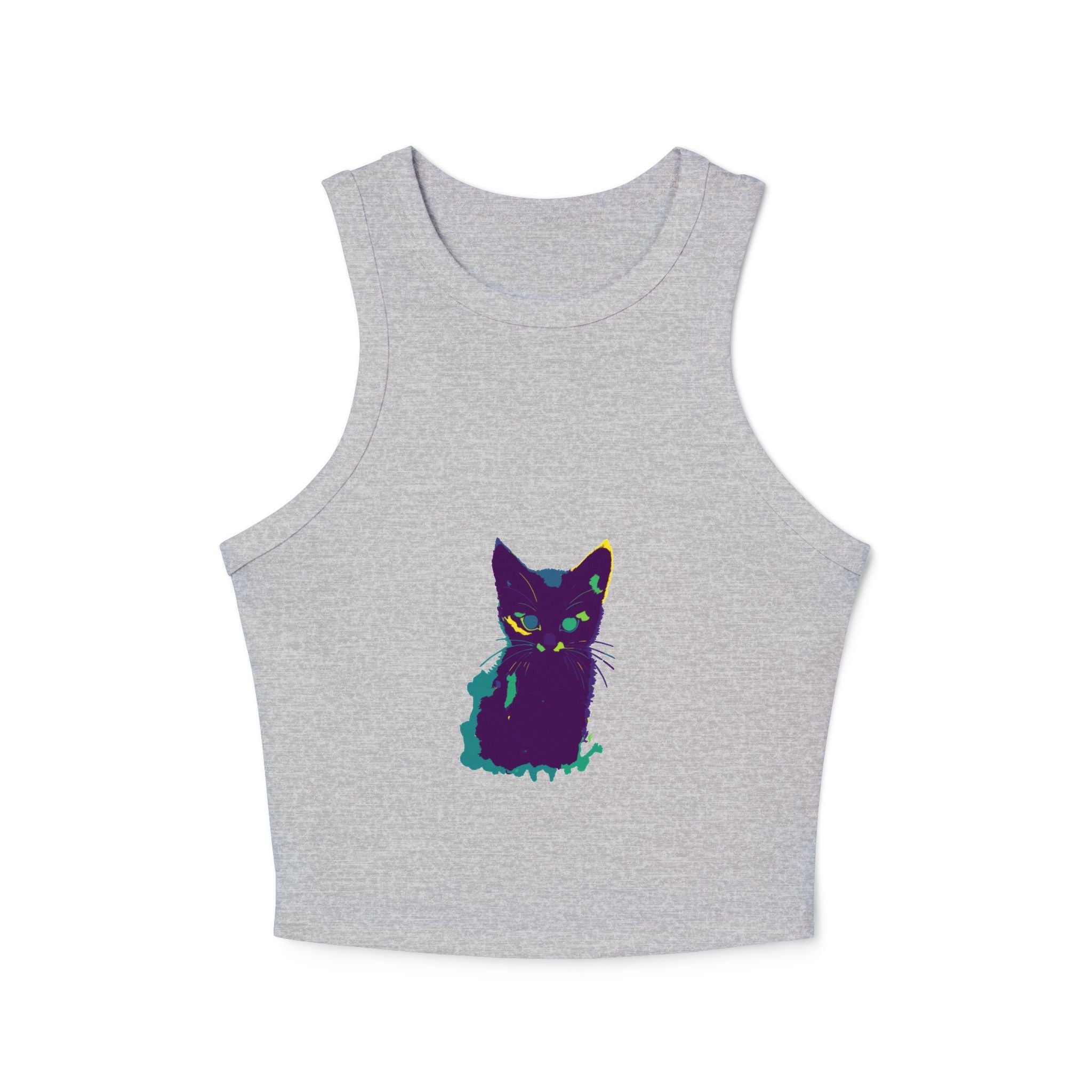 Black Cat Watercolor Racerback Tank Top Tank Top - Blululi