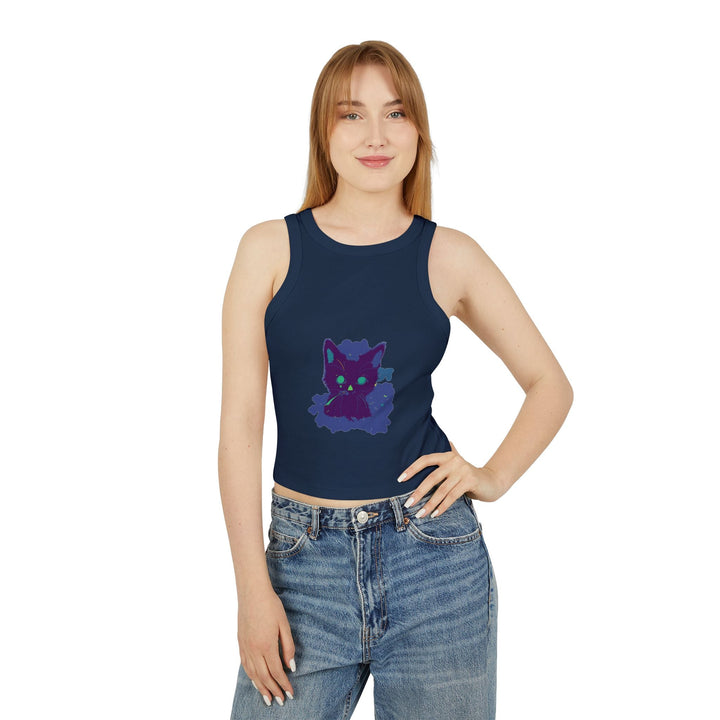 Black Cat Watercolor Racerback Tank Top Tank Top - Blululi