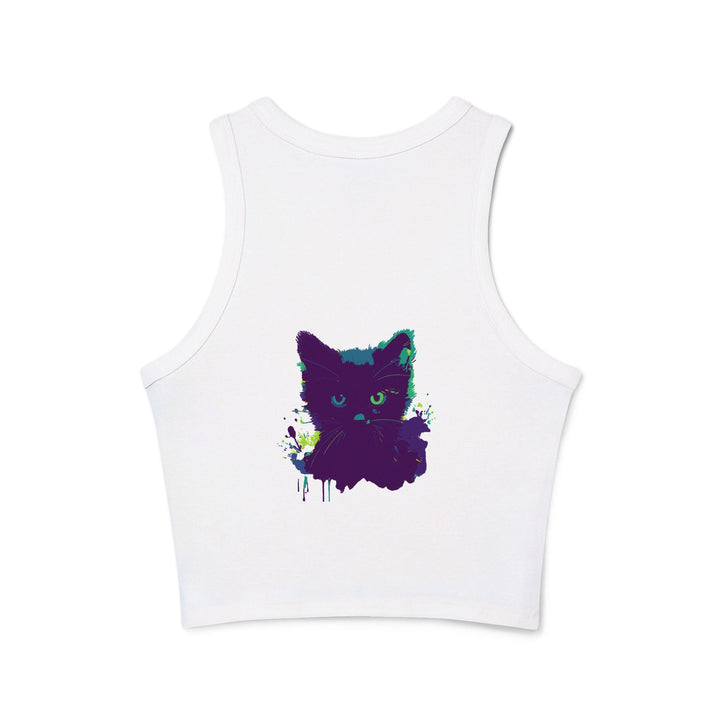 Black Cat Watercolor Racerback Tank Top Tank Top - Blululi