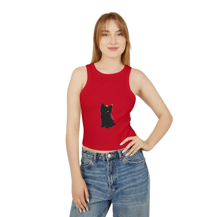 Black Cat Watercolor Racerback Tank Top Tank Top - Blululi