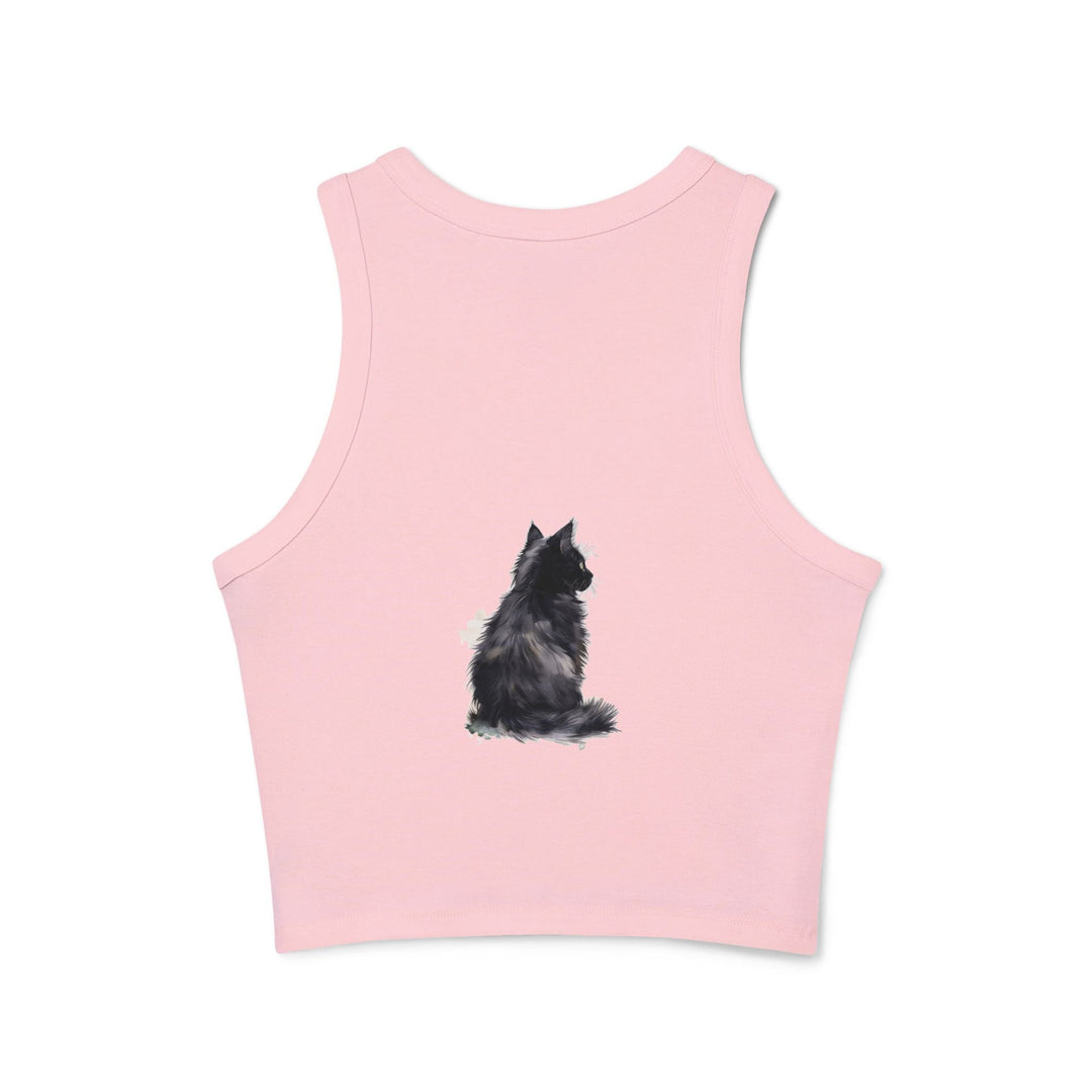 Black Cat Watercolor Racerback Tank Top Tank Top - Blululi