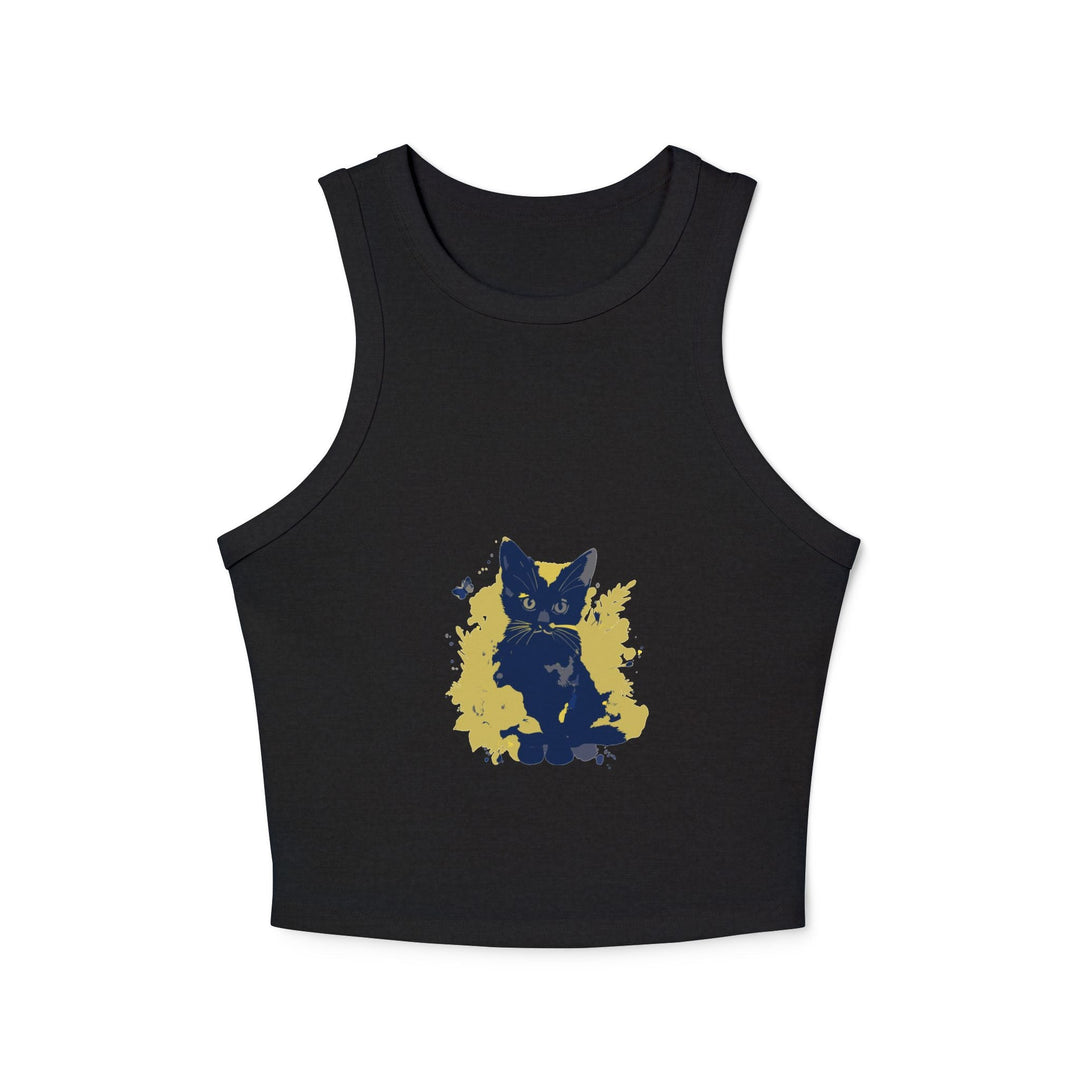 Black Cat Watercolor Racerback Tank Top Tank Top - Blululi