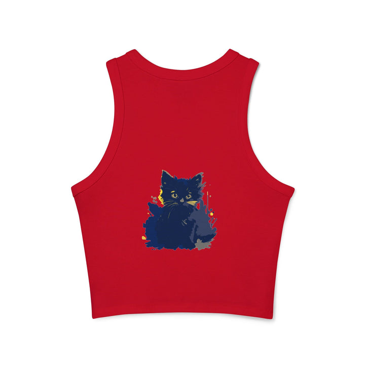 Black Cat Watercolor Racerback Tank Top Tank Top - Blululi