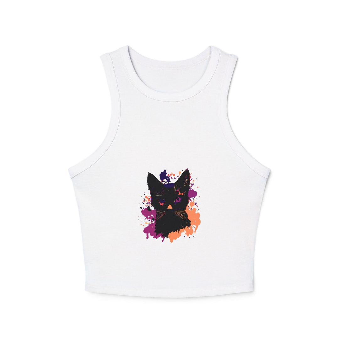 Black Cat Watercolor Racerback Tank Top Tank Top - Blululi