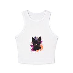 Black Cat Watercolor Racerback Tank Top Tank Top - Blululi