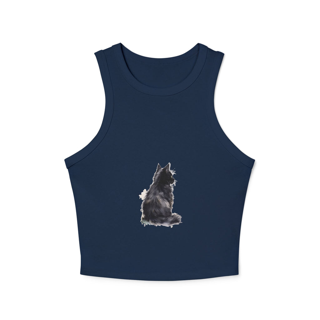 Black Cat Watercolor Racerback Tank Top Tank Top - Blululi