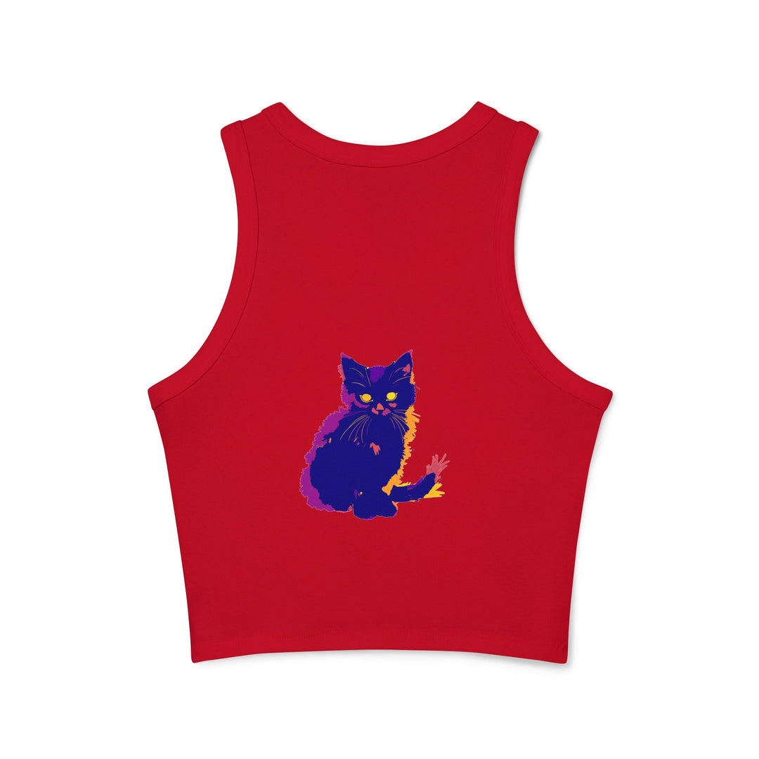 Black Cat Watercolor Racerback Tank Top Tank Top - Blululi