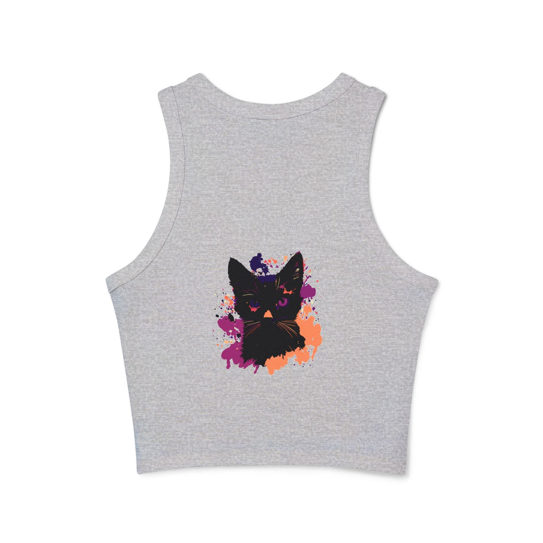 Black Cat Watercolor Racerback Tank Top Tank Top - Blululi