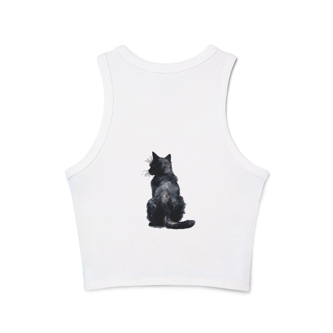 Black Cat Watercolor Racerback Tank Top Tank Top - Blululi