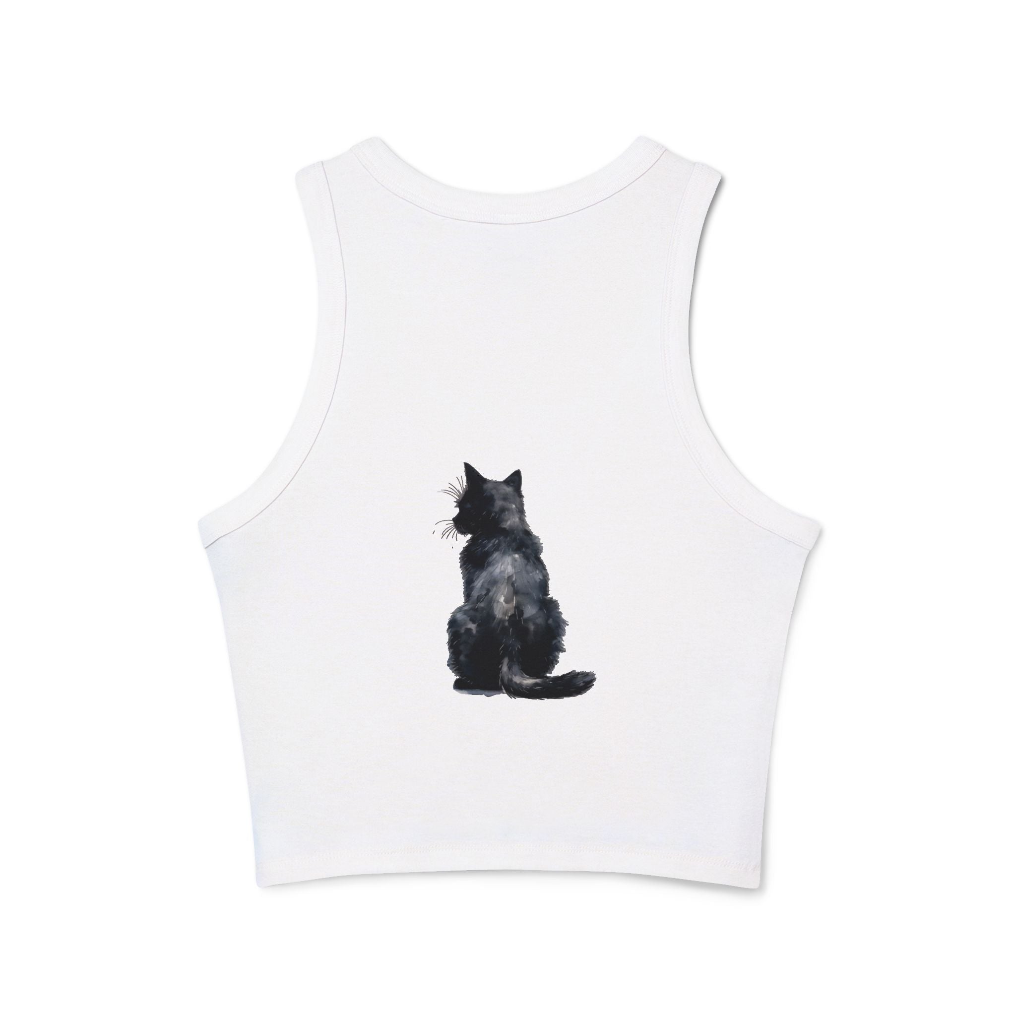 Black Cat Watercolor Racerback Tank Top Tank Top - Blululi