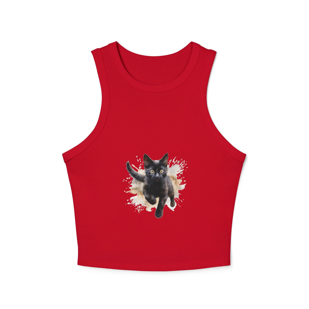 Black Cat Watercolor Racerback Tank Top Tank Top - Blululi