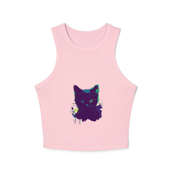 Black Cat Watercolor Racerback Tank Top Tank Top - Blululi