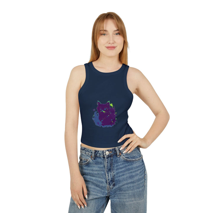 Black Cat Watercolor Racerback Tank Top Tank Top - Blululi