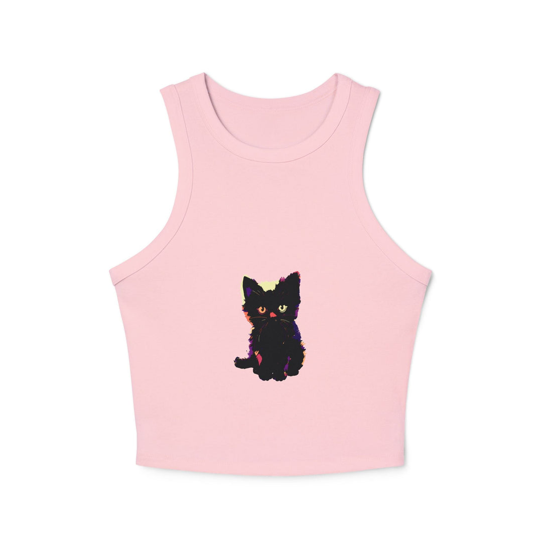 Black Cat Watercolor Racerback Tank Top Tank Top - Blululi