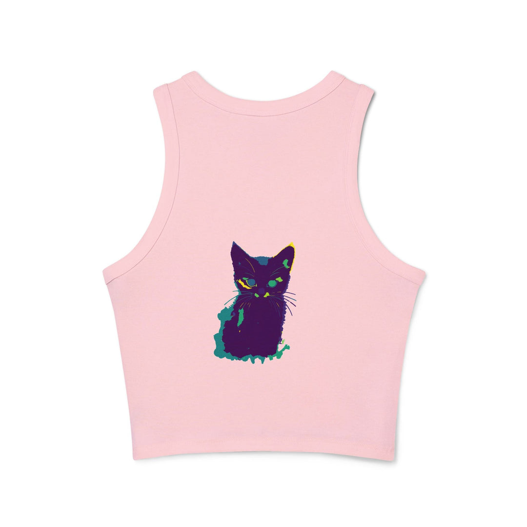 Black Cat Watercolor Racerback Tank Top Tank Top - Blululi