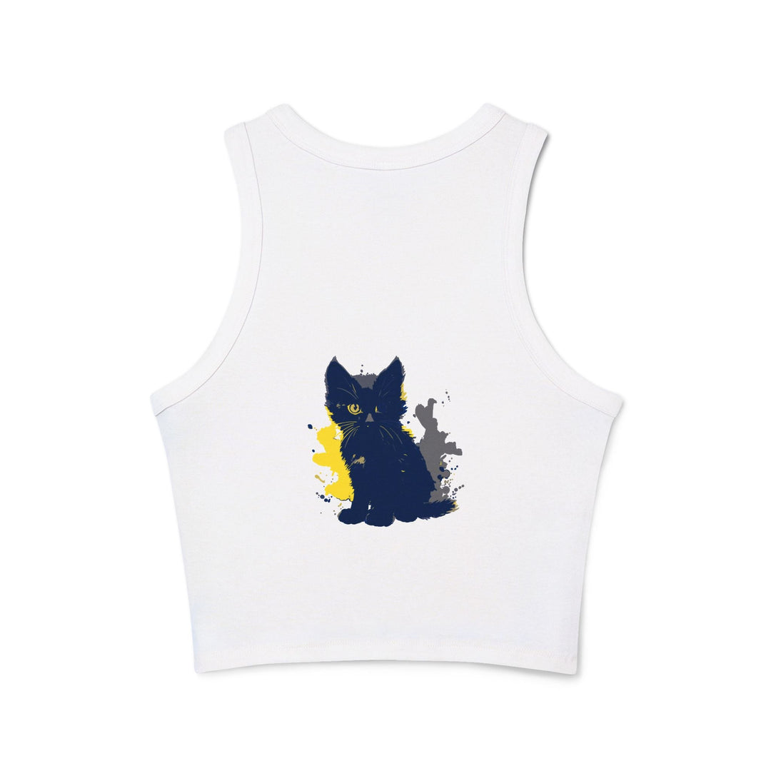 Black Cat Watercolor Racerback Tank Top Tank Top - Blululi