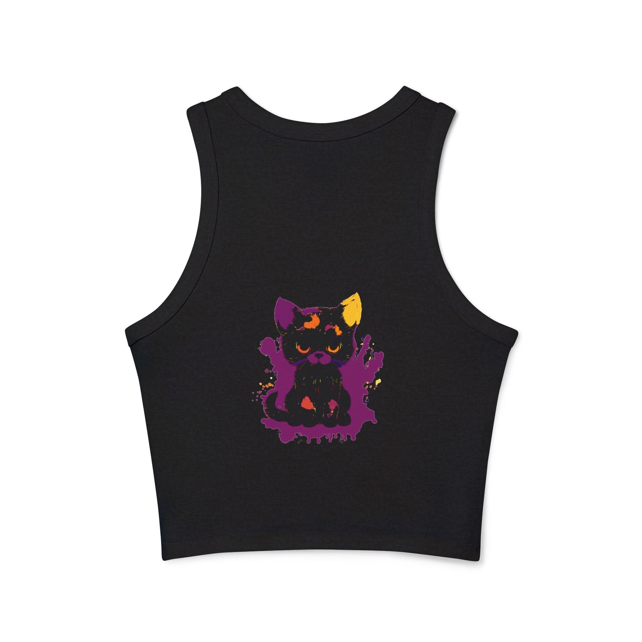 Black Cat Watercolor Racerback Tank Top Tank Top - Blululi