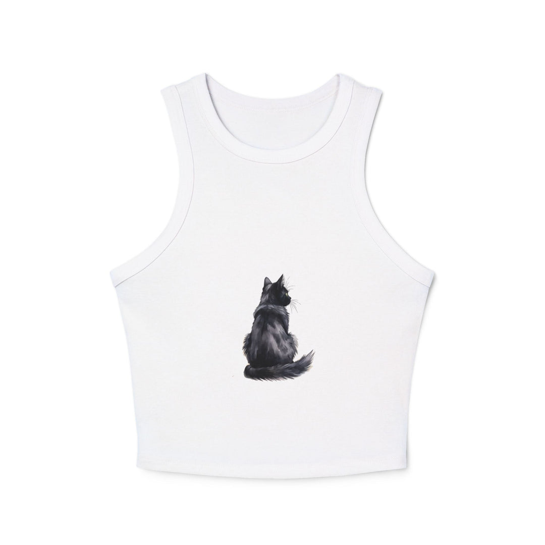 Black Cat Watercolor Racerback Tank Top Tank Top - Blululi