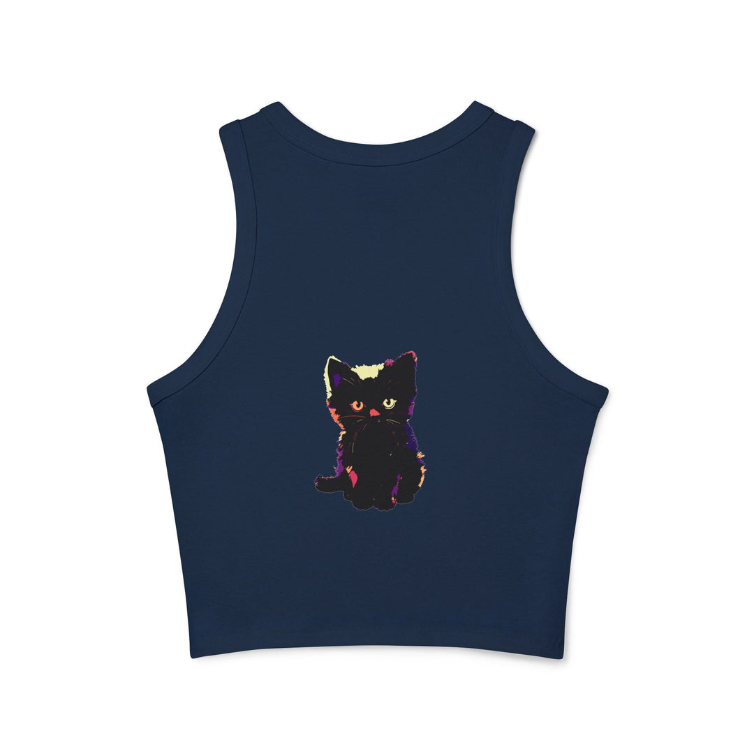 Black Cat Watercolor Racerback Tank Top Tank Top - Blululi