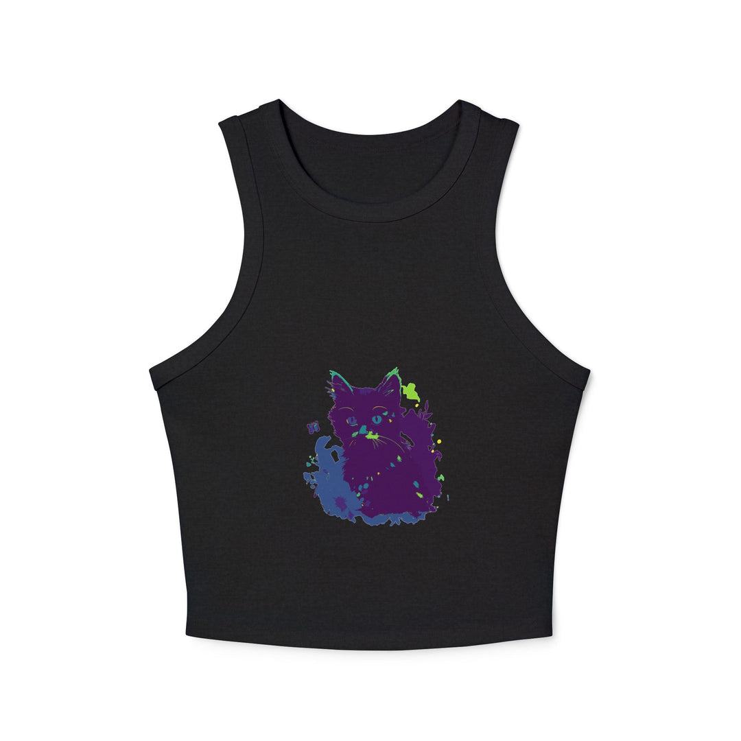 Black Cat Watercolor Racerback Tank Top Tank Top - Blululi