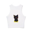 Black Cat Watercolor Racerback Tank Top Tank Top - Blululi