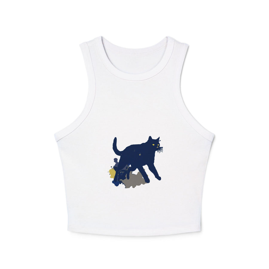 Black Cat Watercolor Racerback Tank Top Tank Top - Blululi