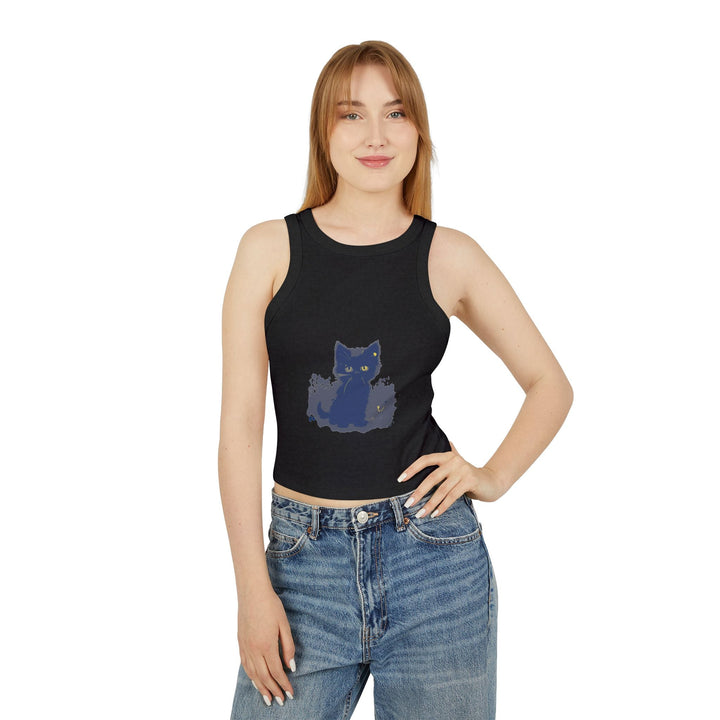 Black Cat Watercolor Racerback Tank Top Tank Top - Blululi