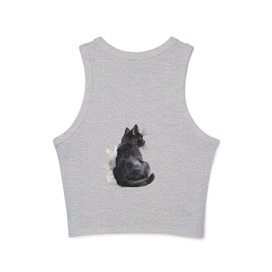 Black Cat Watercolor Racerback Tank Top Tank Top - Blululi